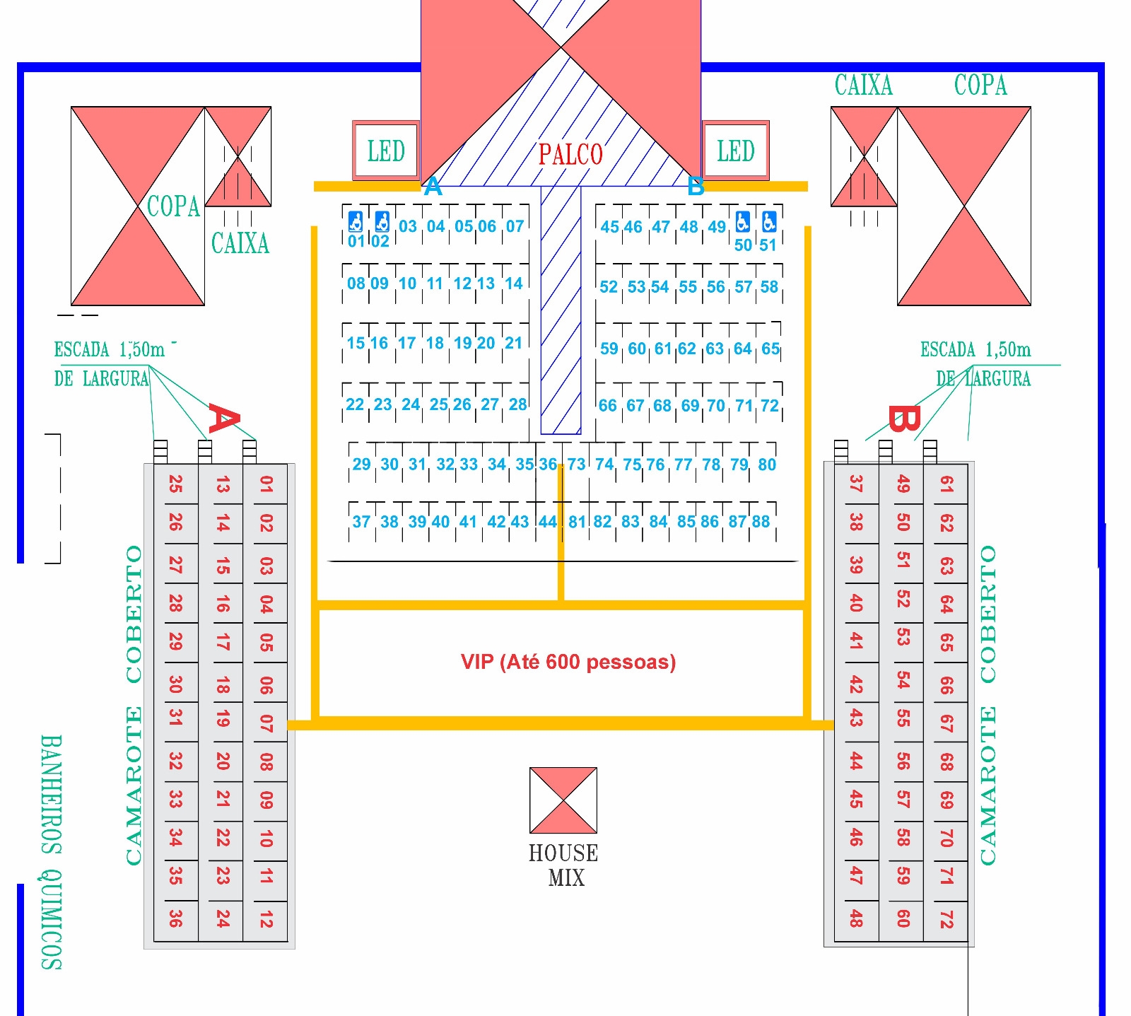 Mapa dos camarotes